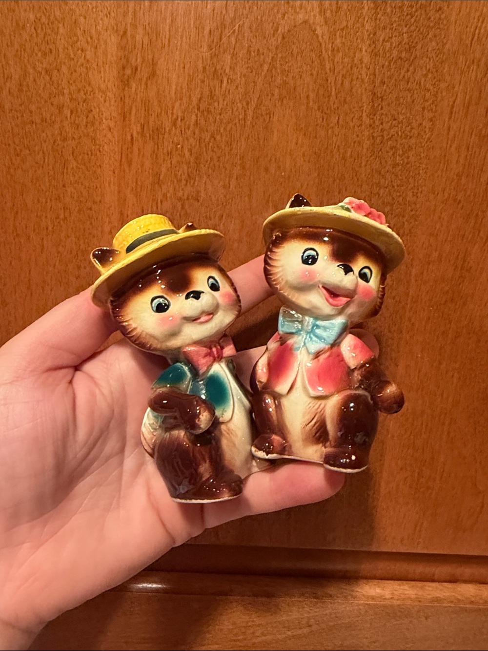 Vintage ESD/Lefton Anthropomorphic Squirrels Salt & Pepper Shakers